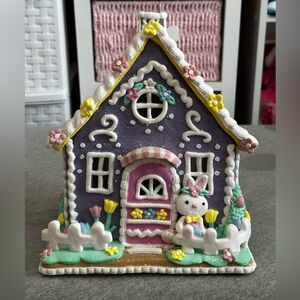 Easter Bunny Light-Up Gingerbread House